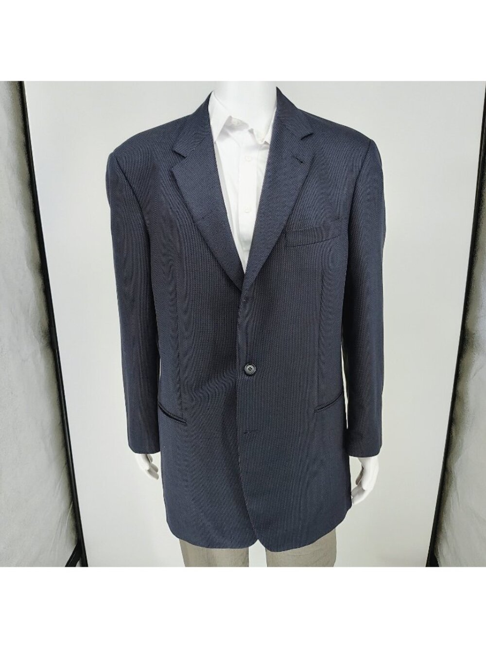 Boss Hugo Boss Blue Einstein US Suit Jacket Sport Coat Blazer (44L) *FLAW"
